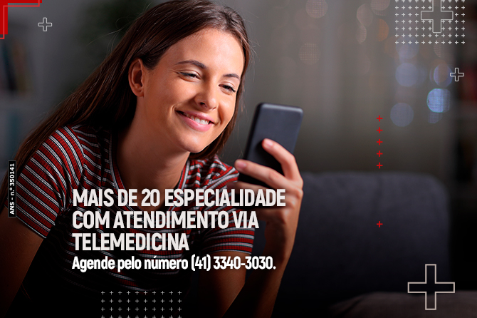 Mais de 20 especialidades com atendimento via telemedicina!